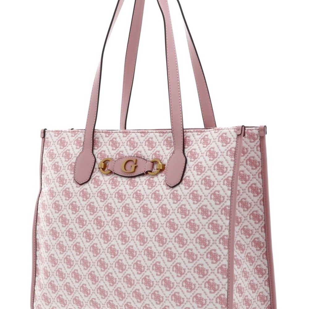 GUESS Izzy Girlfriend Tote Bag Salmon Logo